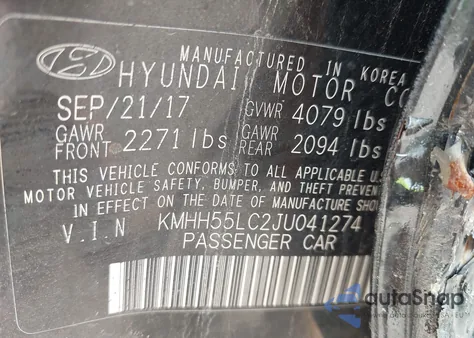 2018 Hyundai Elantra Gt Sport из США, поврежденный, VIN KMHH55LC2JU041274